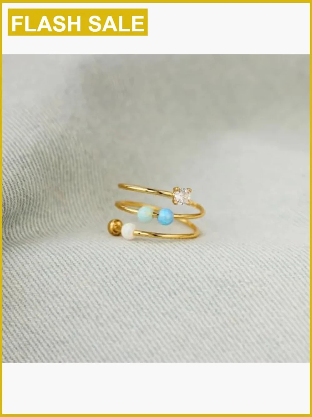925 Sterling Silver Fidget Spinner Ring Adjustable Size 6-10 Stress Relief Opal